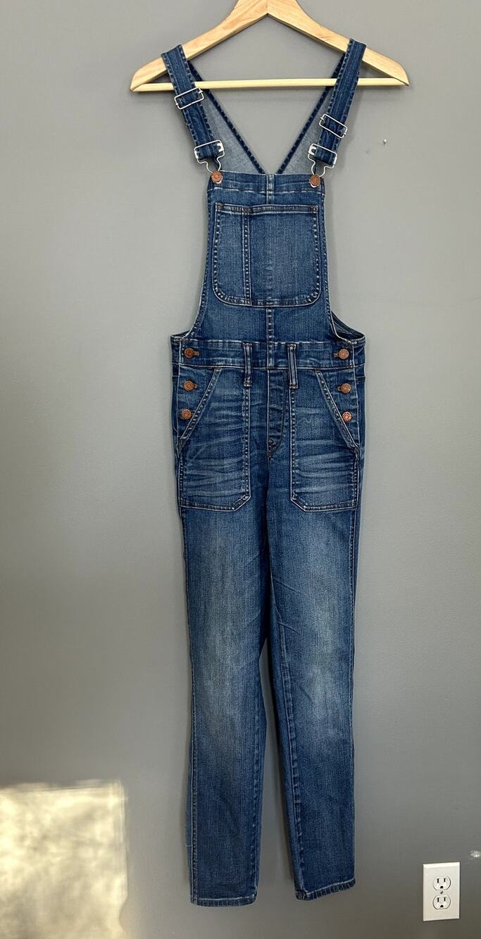 Madewell Women's Denim Blue Skinny Overalls Jeans - size: XS